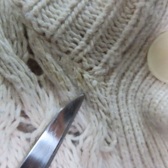 Sundance Long Cardigan Sweater Large Beige Button Boho Cotton Angora Knit Duster - Picture 8 of 9